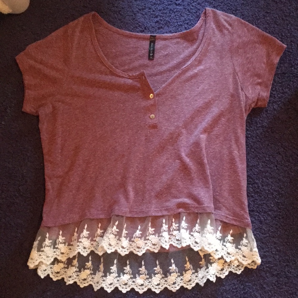 Lace trim top